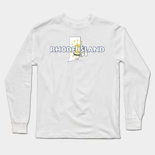 Rhode Island Colored State Long Sleeve T-Shirt